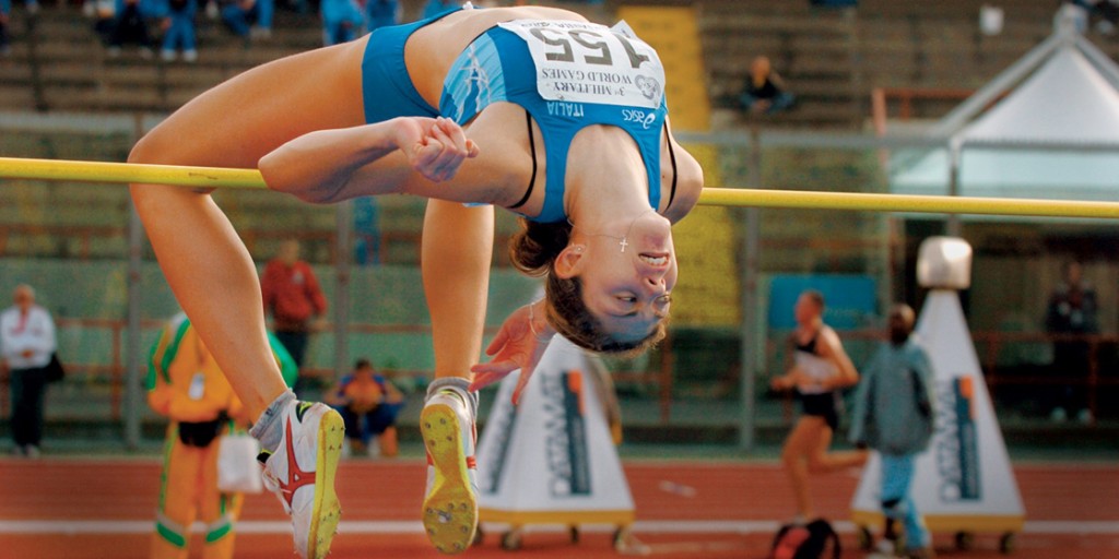 Figure 35.1. An athlete’s nervous system is hard at work during the planning and execution of a movement as precise as a high jump. Parts of the nervous system are involved in determining how hard to push off and when to turn, as well as controlling the muscles throughout the body that make this complicated movement possible without knocking the bar down—all in just a few seconds. (credit: modification of work by Shane T. McCoy, U.S. Navy)